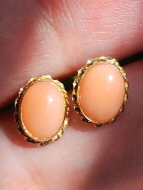 14k Coral Stud Earrings